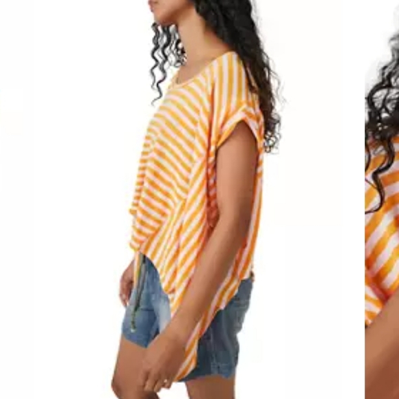 NWT Free People We The Free Striped Angel Tee Size L - Picture 2 of 7